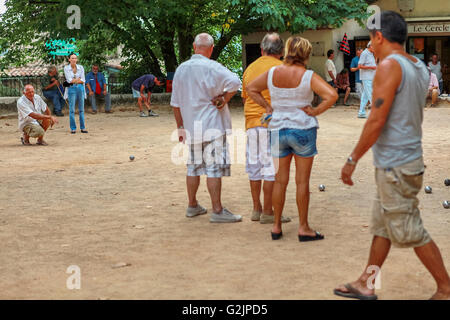 die Eroberung der unrated Spiele Boccia, Saint-Paul de Vence, Provence-Alpes-Cote d ' Azur, Südfrankreich, Frankreich, Europa Stockfoto