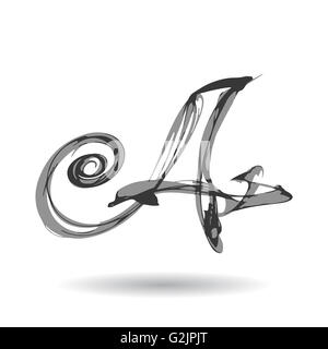 Abstrakte Brief eine Logo-Design-Vorlage. schwarze und weiße kreative Zeichen. Symbol. Stockfoto