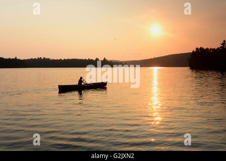 Kanufahren auf Rock See, Algonquin Park, Ontario, Kanada Stockfoto