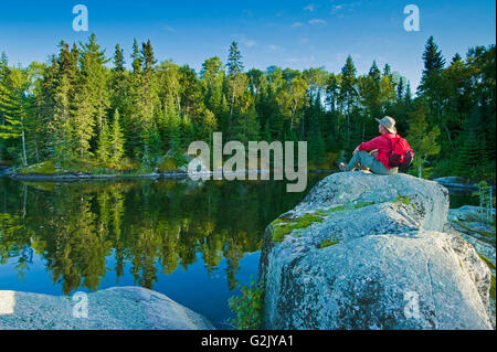 Wanderer, Lake Of The Woods, Nordwesten von Ontario, Kanada Stockfoto