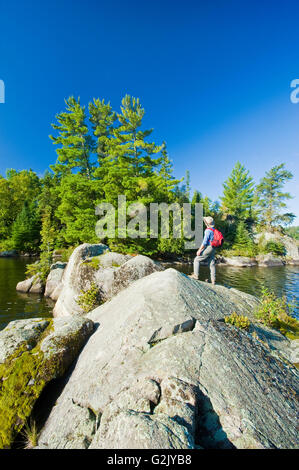 Wandern, Lake Of The Woods, Nordwesten von Ontario, Kanada Stockfoto