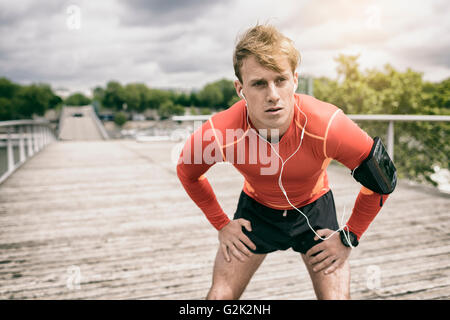 Sportler, die Erholung nach dem Training Stockfoto