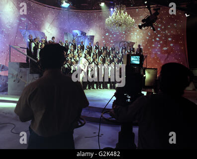 Morriston Orpheus-Männerchor im Fernsehstudio Stockfoto