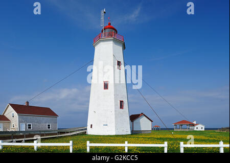 Miscou Insel Leuchtturm in den Golf von St. Lawrence Miscou Insel New Brunswick, Kanada Stockfoto