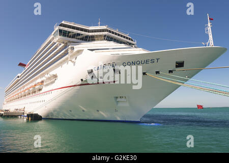 Kreuzfahrtschiff MS Carnival Conquest, Key West, Key West, Florida Keys, Florida, Vereinigte Staaten von Amerika Stockfoto