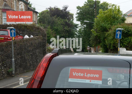 Brexit Abstimmung verlassen Zeichen Cornwall 2016 UK HOMER SYKES Stockfoto