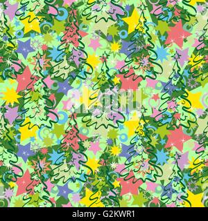 Nahtlose Muster mit Weihnachtsbäumen Stock Vektor