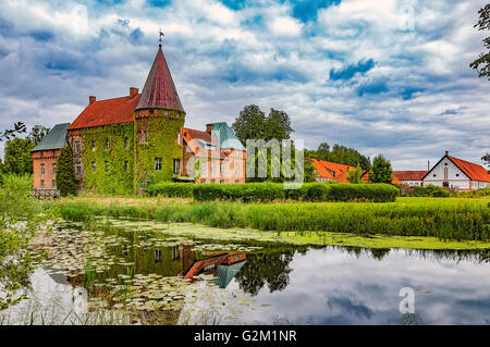 Ortofta Slott ist eine Burg in Eslov Gemeinde, Scania, in Südschweden. Stockfoto