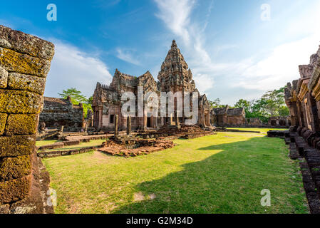 Phanom Rung Geschichtspark ist Castle Rock alte Architektur vor etwa tausend Jahren bei Provinz Buriram, Thailand Stockfoto