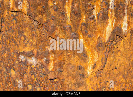 Metall Textur mit blauer Farbe und Rost. Stockfoto