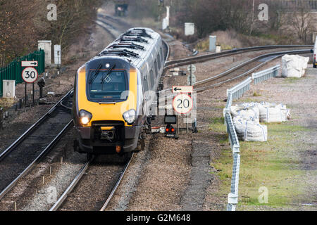 Crosscountry Züge Passagier Service Rubrik über Stenson Kreuzung in Derbyshire Stockfoto