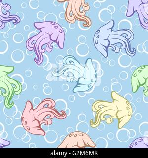 Nahtlose Hintergrund, Quallen Stock Vektor