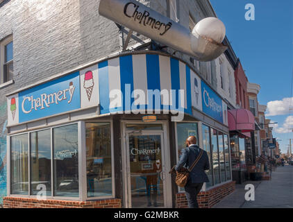 Charmery Eisdiele in Baltimore Maryland Stockfoto