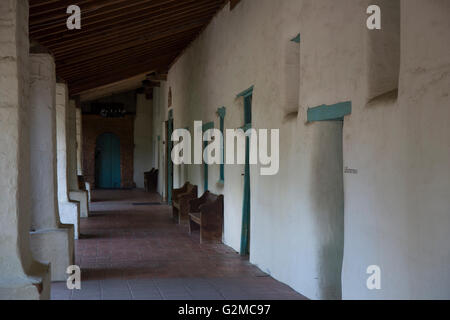 Ein Spaziergang durch die Mission San Juan Bautista Stockfoto