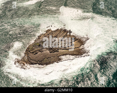 Luftaufnahme, Felsen im Meer vor Doolin zu den Cliffs of Moher, COUNTY CLARE, Clare, Irland, Europa, Galway, Irland, Europa Stockfoto