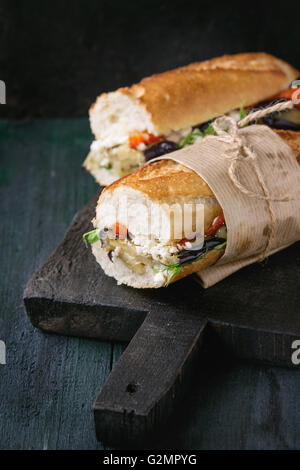 Vegetarische Baguette-sandwich Stockfoto