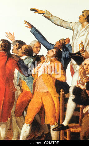 der Schwur der Ballspiele, Maximilien Robespierre, der französischen Revolution, 1789 Stockfoto