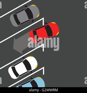 Parkplatz von oben oben finden automatische Sensor Raumfahrzeug Stock Vektor