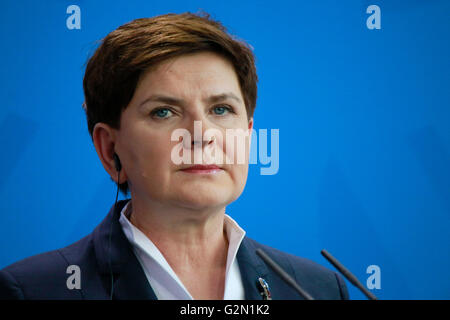 Beata Szydlo-Treffen der dt. Bundeskanzlerin Mit der Polnischen Ministerpraesidentin, Bundeskanzleramt, 12. Februar 2016, Berli Stockfoto