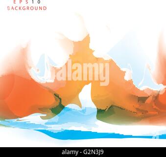 VECTOR BACKGROUND: Abstrakte orangenen und blauen Hintergrunddesign Stock Vektor