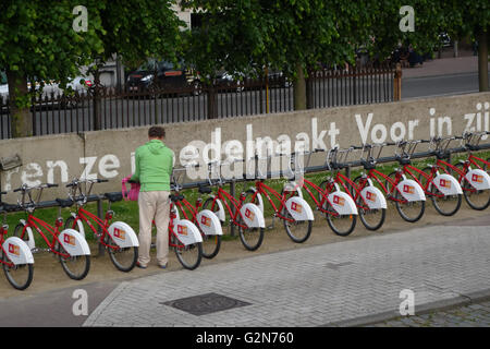 Velo-Antwerpen, Vermietung Fahrrad Schema, Antwerpen-Belgien Stockfoto