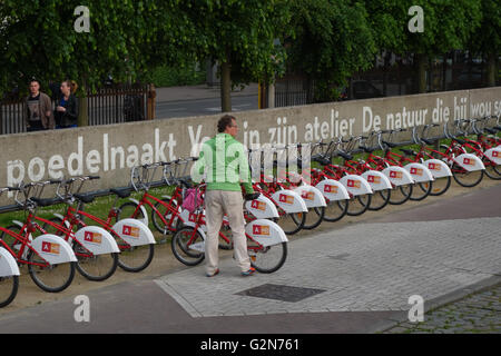 Velo-Antwerpen, Vermietung Fahrrad Schema, Antwerpen-Belgien Stockfoto