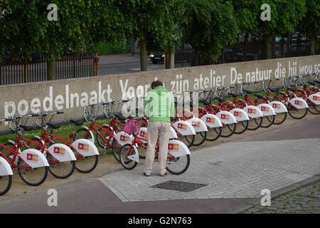 Velo-Antwerpen, Vermietung Fahrrad Schema, Antwerpen-Belgien Stockfoto