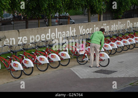 Velo-Antwerpen, Vermietung Fahrrad Schema, Antwerpen-Belgien Stockfoto