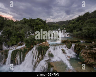 Luftaufnahme auf Nationalpark Krka Wasserfälle, April 2016, Stockfoto