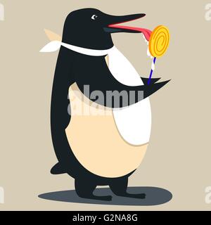 Niedlichen Pinguin Cartoon winken Stock Vektor