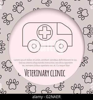 Tierärztliche Bus Medizin Icons set isoliert Stock Vektor