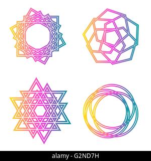 Indische Ornament, kaleidoskopische Blumenmuster, Mandala in rosa Stock Vektor
