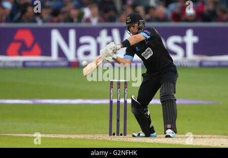 Chris Nash zu zucken während der NatWest T20 Blast Spiel zwischen Sussex Haie und Somerset auf dem 1. zentrale County Ground in Hove. 1. Juni 2016. James Boardman / Tele Bilder + 44 7967 642437 Stockfoto