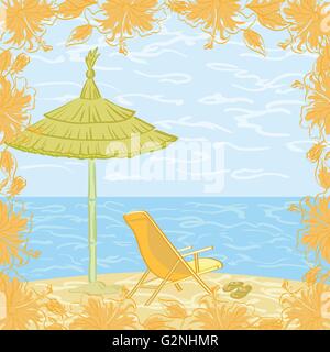 Exotische Landschaft, Strand Stock Vektor