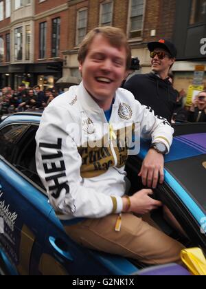 Shmee 150, 120-Team in der Audi RS6 für Gumball 3000, Dublin nach Bukarest 2016, Regent Street, London Stockfoto