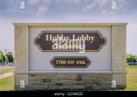 Hobby Lobby Technologie Denkmal Zeichen in Oklahoma City, Oklahoma, USA. Stockfoto