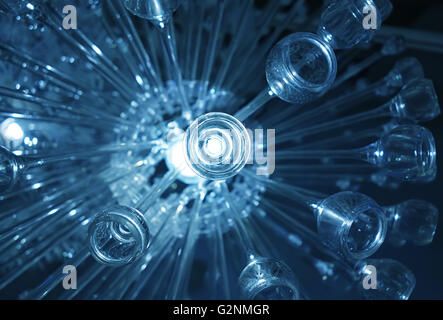 blaue Kristallform, Abstract arktischen Runde Licht Stockfoto