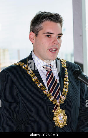 Belfast 18.09.2012 - Cllr Gavin Robinson, Lord Bürgermeister von Belfast Stockfoto