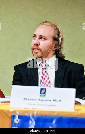 27. Oktober 2012, Belfast.  Parteichef, Steven Agnew, auf der grünen Partei (Northern Ireland)-Jahrestagung am Stranmillis College Stockfoto