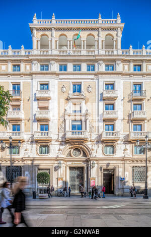 Banco Central Building (Projekt von Vicente Traver, 1952), heute Banco de Santander, Avenida De La Constitución, Sevilla Stockfoto