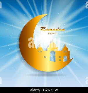 Hintergrund für die muslimische Gemeinschaft Festival Ramadan Rareem.  Eid-Mu Stock Vektor