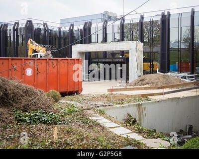 Baustelle des neuen Sitzes des IOC (Internationales Olympisches Komitee) in Lausanne, Schweiz. Stockfoto