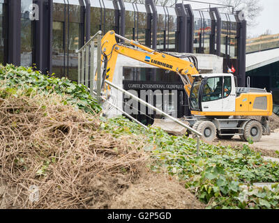 Baustelle des neuen Sitzes des IOC (Internationales Olympisches Komitee) in Lausanne, Schweiz. Stockfoto