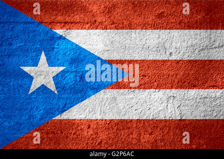 Flagge von Puerto Rico oder Puerto Rican Banner auf grobe Textur Stockfoto