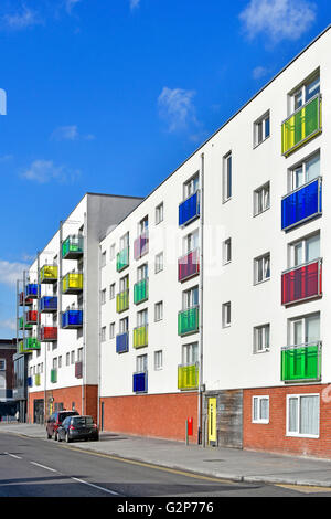 Neue moderne Wohnung Wohnungen in Mehrfamilienhäusern in der Nähe von Heathway shopping-Bereich innerhalb der Becontree Estate in London Borough of Barking & Dagenham England UK Stockfoto