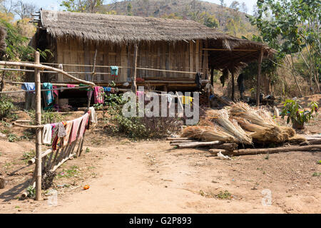 Bauernhof in einem Shan-Dorf. Landschaft des Shan-Staates, Myanmar, Burma, Südasien, Asien Stockfoto