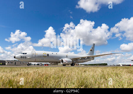 Ungebundene States Navy Boeing P-8A Poseidon maritime Patrouille Flugzeug 167955 von Air Test und Auswertung Geschwader VX-1 "Pioniere". Stockfoto