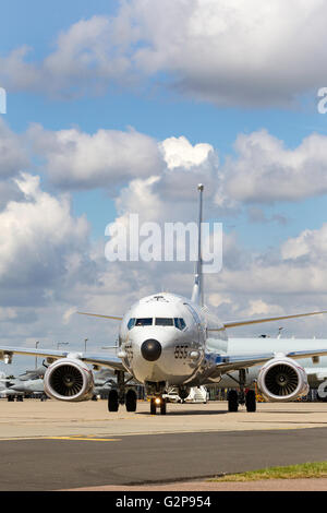 Ungebundene States Navy Boeing P-8A Poseidon maritime Patrouille Flugzeug 167955 von Air Test und Auswertung Geschwader VX-1 "Pioniere". Stockfoto