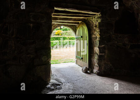 Die Tür des Orchardton Turm, Orchardton, in der Nähe von Palnackie, Castle Douglas, Dumfries & Galloway, Schottland Stockfoto