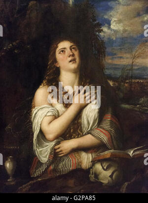 Tizian - Tiziano Vecellio (ca. 1488/90-1576), Maria Magdalena c. 1550. Stockfoto